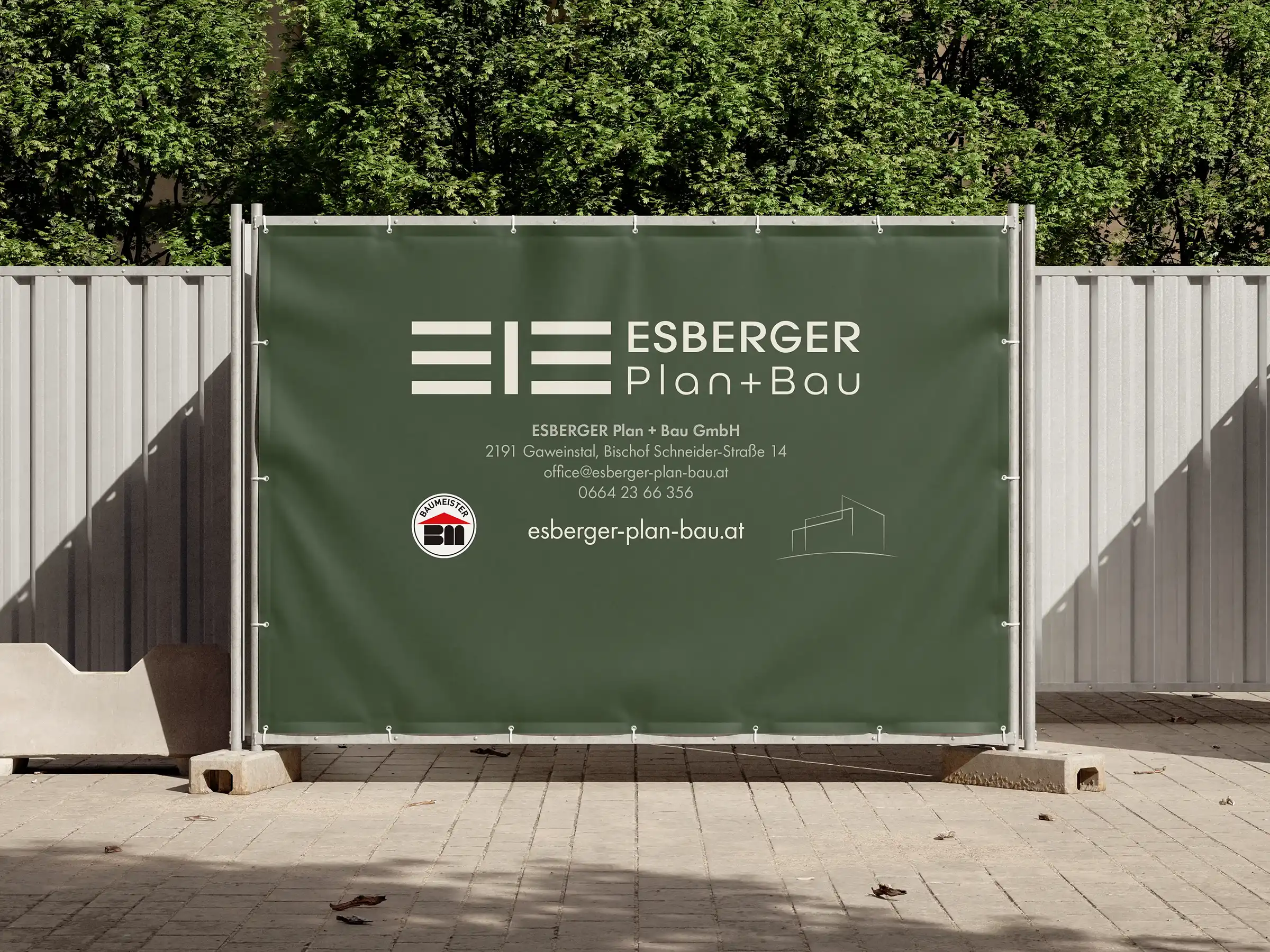 ESBERGER Plan+Bau Baustellen Firmenschild