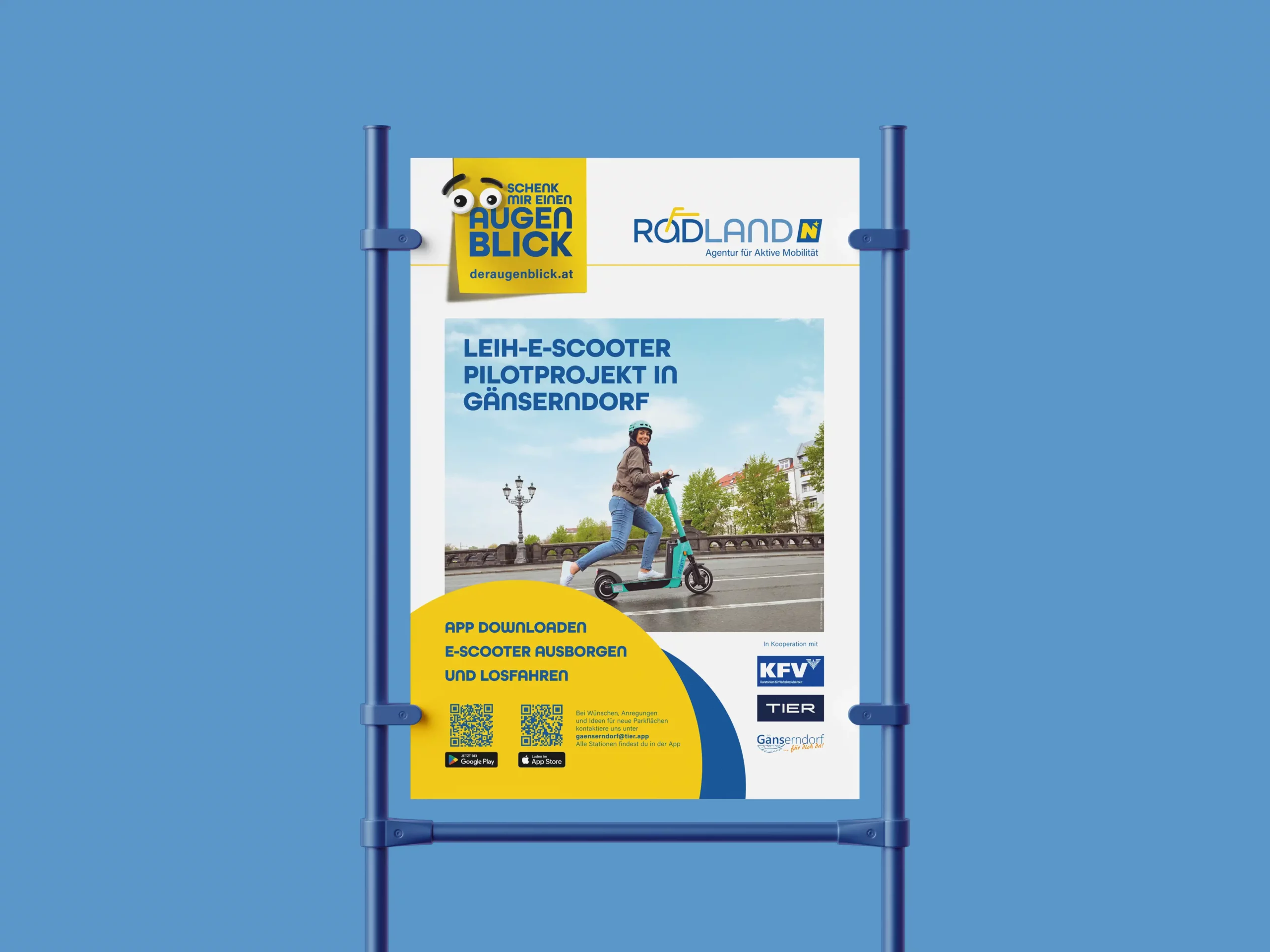 Radland Leih-Scooter Kampagne Gänserndorf Poster Design