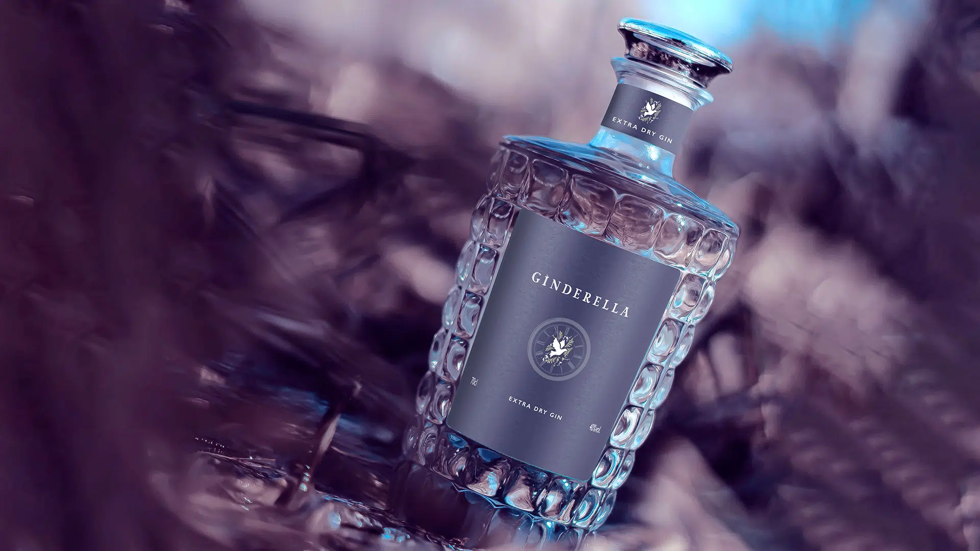Ginderella - Etikett Gestaltung und Logo Illustration für eine Gin Märchen Edition